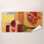  wijncollage met een waterverf badhanddoek (Badhanddoek)