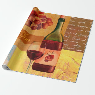 wijncollage met een waterverf cadeaupapier