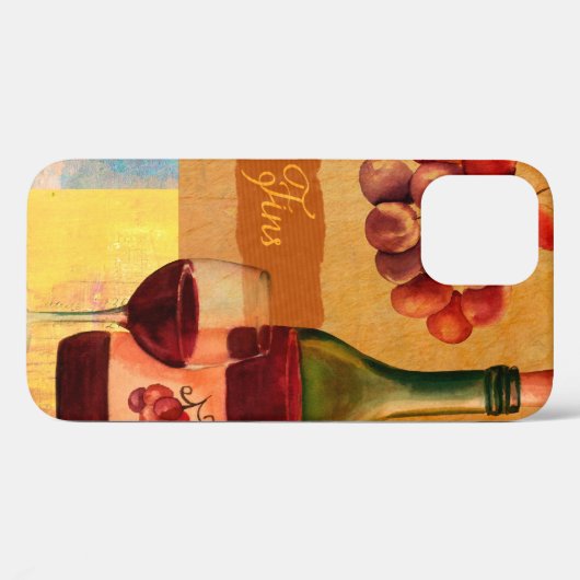  wijncollage met een waterverf Case-Mate iPhone case (Achterkant (horizontaal))