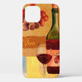  wijncollage met een waterverf Case-Mate iPhone case (Achterkant)