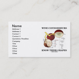 Wijnconnoisseurs kennen hun druiven (anatomie) visitekaartje
