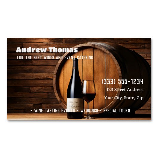 Wijnconsulent Liquor Store Magnetisch Visitekaartje (Voorkant)