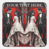 Wijndoos Vierkante Sticker (Voorkant)