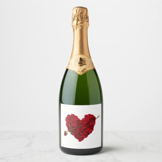 Wijndrank voor valentijn sparkling wijnetiket (Voorkant)