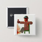 wijndrinker AKA-oenofofiel Vierkante Button 5,1 Cm (Voorkant /achterkant)