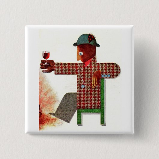 wijndrinker AKA-oenofofiel Vierkante Button 5,1 Cm (Voorkant)