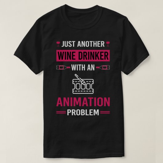 Wijndrinker Animatie T-shirt (Design voorkant)