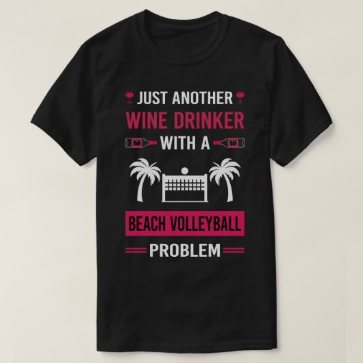 Wijndrinker Beachvolleybal T-shirt (Design voorkant)