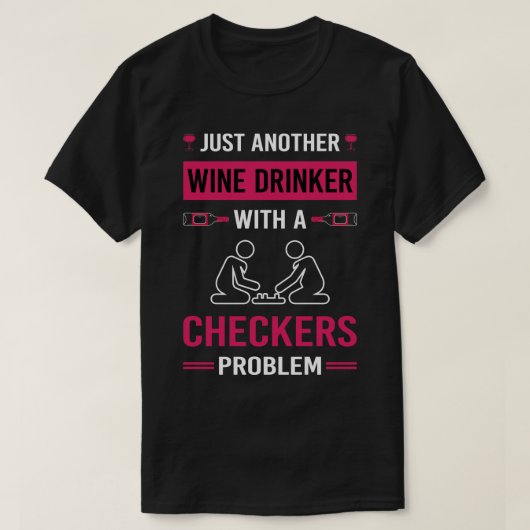 Wijndrinker Checkers T-shirt (Design voorkant)