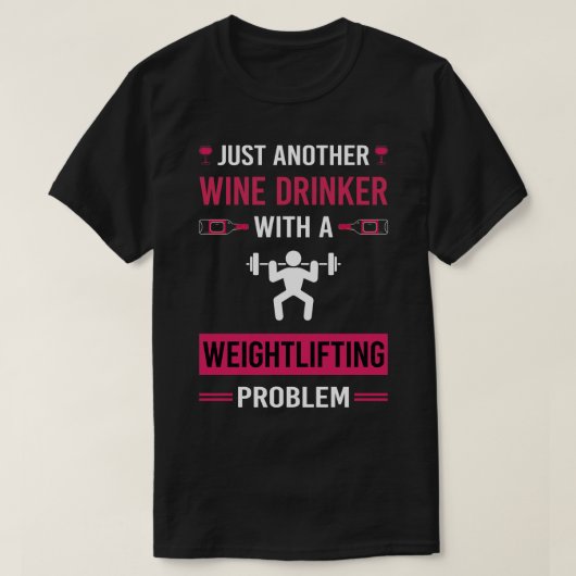 Wijndrinker Gewichtheffen T-shirt (Design voorkant)