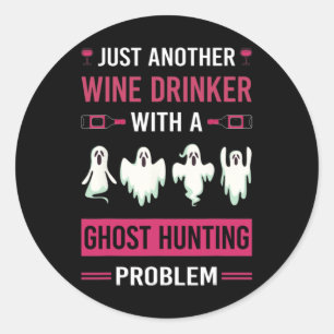 Wijndrinker Ghost Hunting Hunter Paranormal Ghost Ronde Sticker