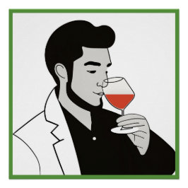Wijndrinker Glanzend Poster