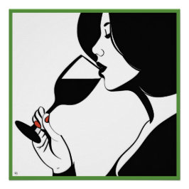 Wijndrinker Glanzend Poster