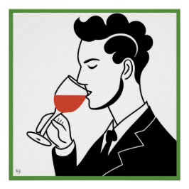 Wijndrinker Glanzend Poster