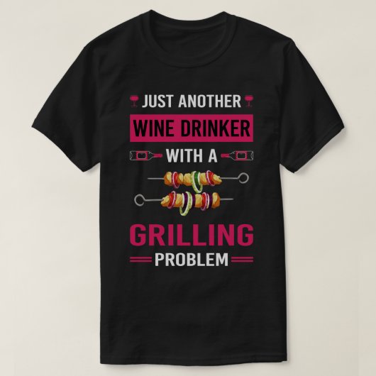 Wijndrinker grillen t-shirt (Design voorkant)