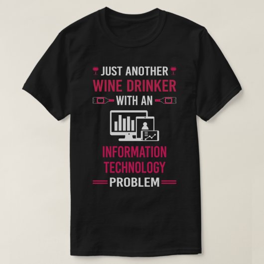 Wijndrinker Informatietechnologie T-shirt (Design voorkant)
