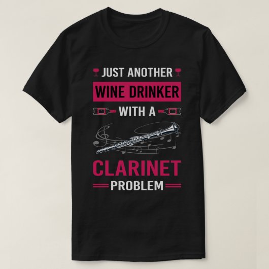 Wijndrinker klarinet t-shirt (Design voorkant)