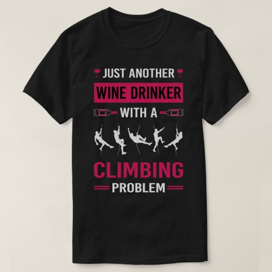 Wijndrinker klimmen klimmer t-shirt (Design voorkant)