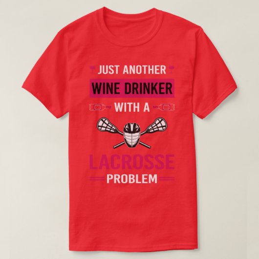 Wijndrinker Lacrosse T-shirt (Design voorkant)