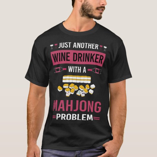 Wijndrinker Mahjong Majong Mah Jong Mah Jong T-shirt (Voorkant)