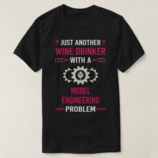 Wijndrinker Modelingenieur T-shirt (Design voorkant)