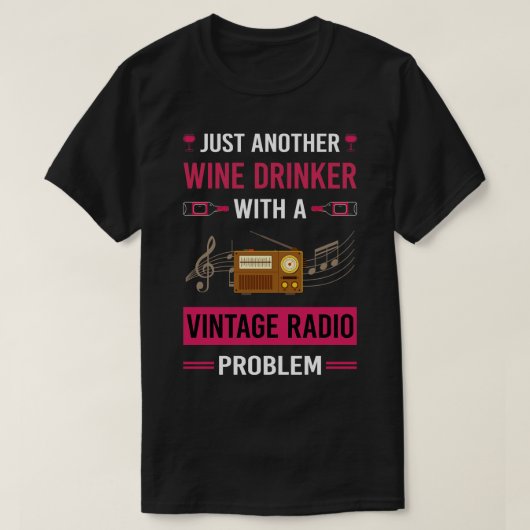 Wijndrinker  Radio T-shirt (Design voorkant)