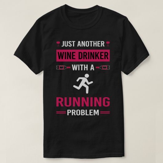Wijndrinker Running Run Runner T-shirt (Design voorkant)