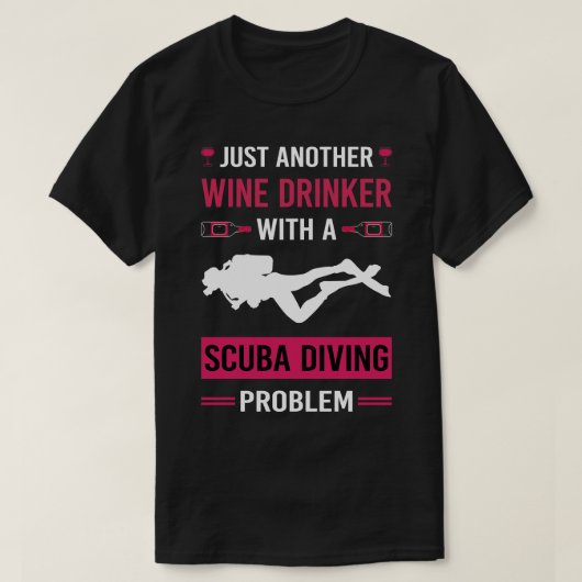 Wijndrinker Scuba Duiker T-shirt (Design voorkant)