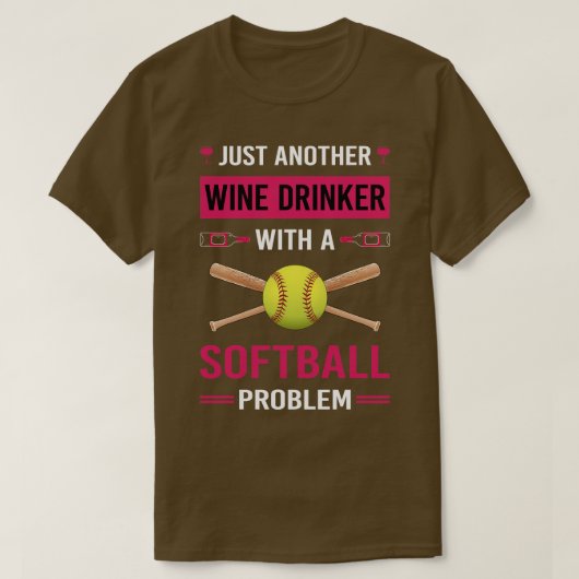 Wijndrinker Softball T-shirt (Design voorkant)