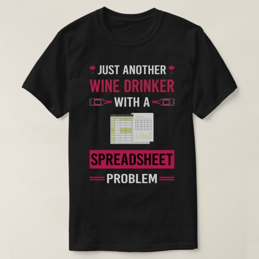 Wijndrinker Spreadsheets T-shirt (Design voorkant)