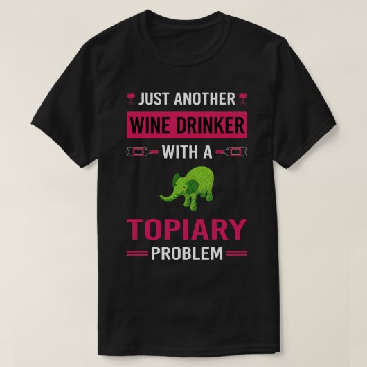 Wijndrinker Topiary T-shirt (Design voorkant)