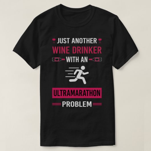 Wijndrinker Ultramarathon Ultra Afstand Hardlopen T-shirt (Design voorkant)
