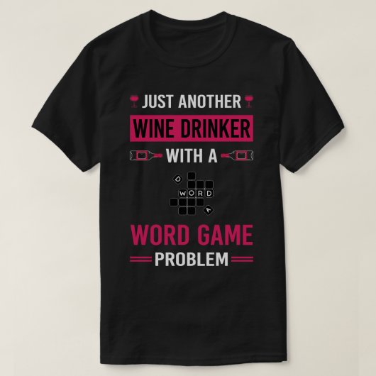 Wijndrinker Word Games T-shirt (Design voorkant)