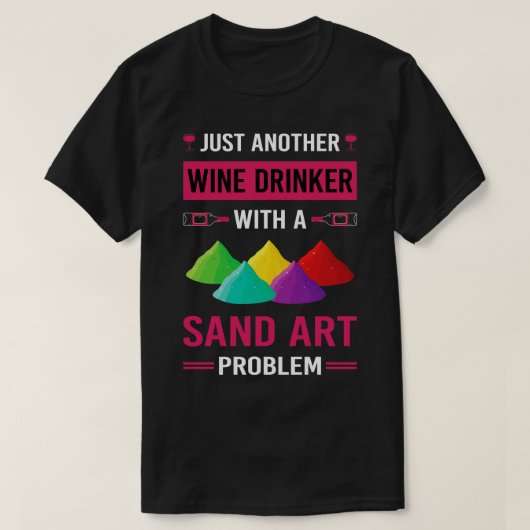 Wijndrinker Zand Art T-shirt (Design voorkant)
