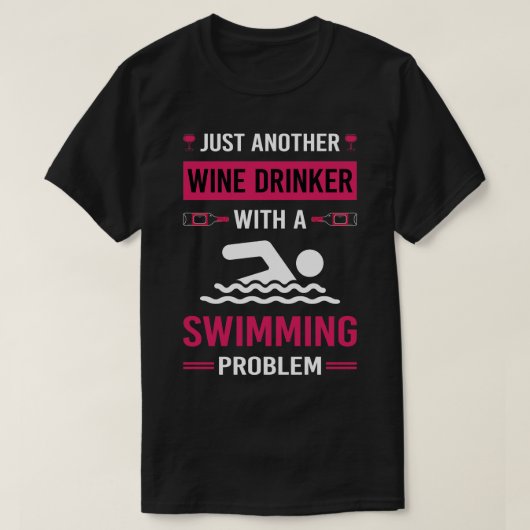 Wijndrinker Zwemmer T-shirt (Design voorkant)