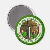 Wijndrinkers maken druiventrossen magneet (Voorkant / Achterkant)