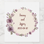 Wijndruiven Aangepaste bloemen Rood Wit Wijn Etiket (Enkel label)
