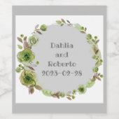 Wijndruiven Aangepaste bloemen Rood Wit Wijn Etiket (Enkel label)