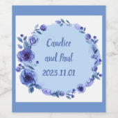 Wijndruiven Aangepaste bloemen Rood Wit Wijn Etiket (Enkel label)