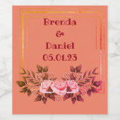 Wijndruiven Aangepaste bloemen Rood Wit Wijn Etiket (Enkel label)