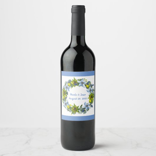 Wijndruiven Aangepaste bloemen Rood Wit Wijn Etiket (Voorkant)