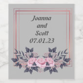 Wijndruiven Aangepaste bloemen Rood Wit Wijn Etiket (Enkel label)