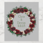 Wijndruiven Aangepaste bloemen Rood Wit Wijn Etiket (Enkel label)