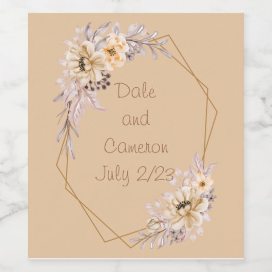 Wijndruiven Aangepaste bloemen Rood Wit Wijn Etiket (Enkel label)