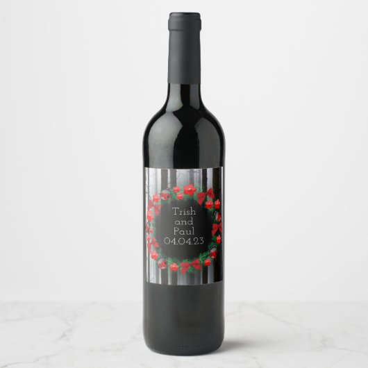 Wijndruiven Aangepaste bloemen Rood Wit Wijn Etiket (Voorkant)