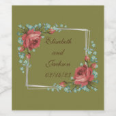 Wijndruiven Aangepaste bloemen Rood Wit Wijn Etiket (Enkel label)