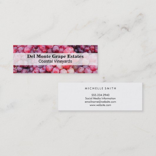 Wijndruiven achtergrond | wijngaard mini visitekaartje (Voorkant / Achterkant)