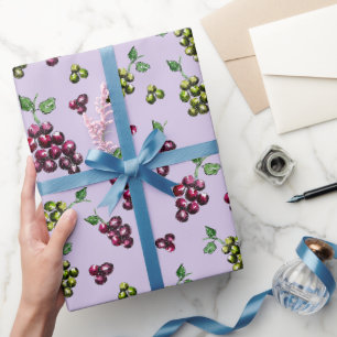 Wijndruiven Elegante hand-geïllustreerde Waterverf Cadeaupapier