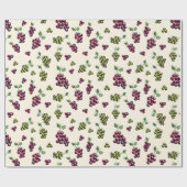 Wijndruiven Elegante hand-geïllustreerde Waterverf Cadeaupapier (Vlak)