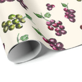 Wijndruiven Elegante hand-geïllustreerde Waterverf Cadeaupapier (Rol Hoek)